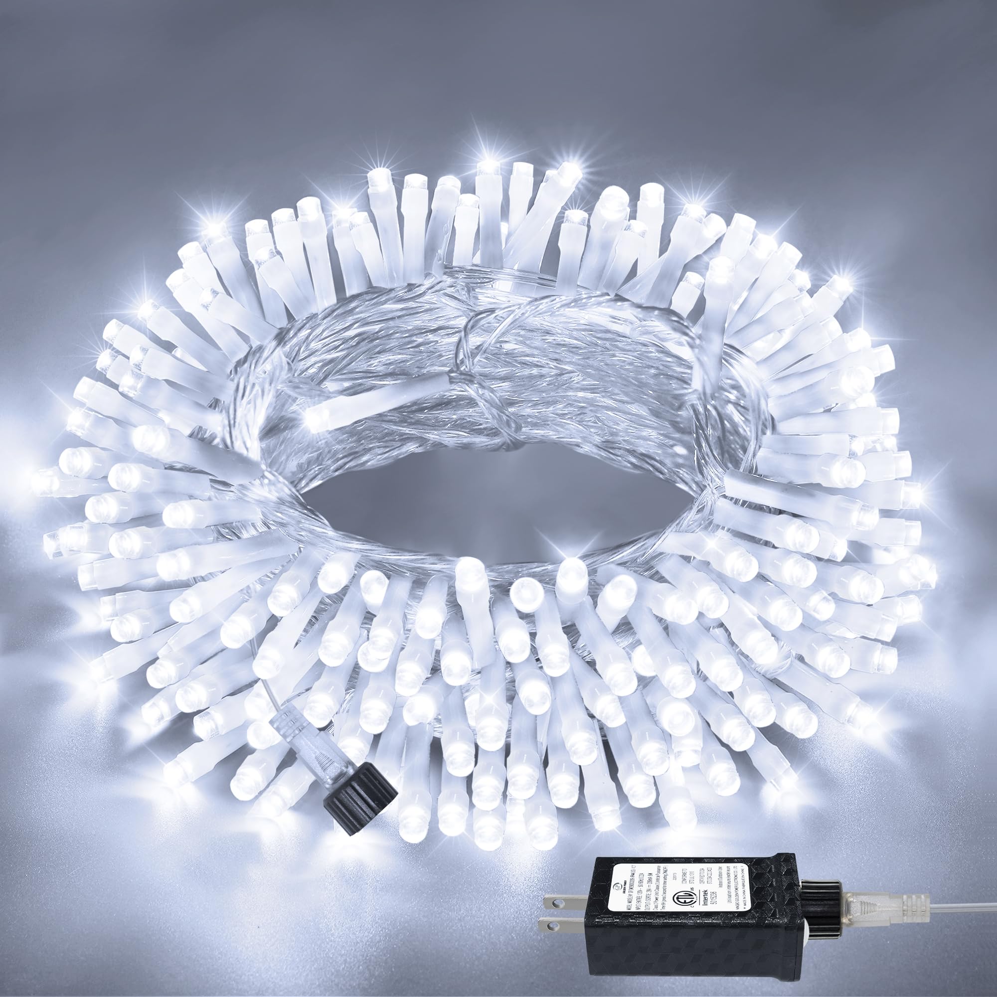 328FT 1000 LED Christmas Lights Outdoor Waterproof, Timer & Memory Function, 8 Modes Warm White String Lights Plug in Twinkle Lights for Xmas Tree Holiday Garden Party Decor